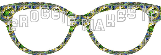 Holographic Frog Stained Glass #9 frame topper to fit Pair frames