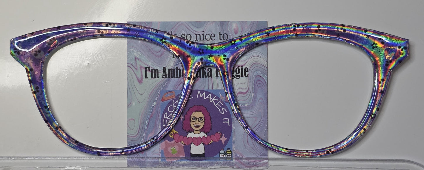 Holographic Purple Skulls frame topper to fit Pair frames
