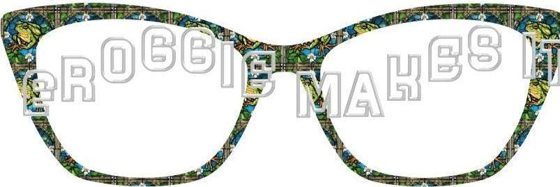 Holographic Frog Stained Glass #1 frame topper to fit Pair frames
