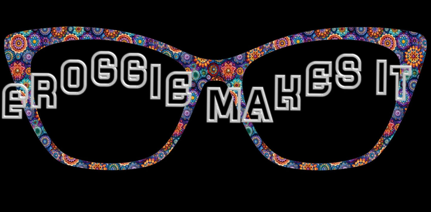 Holographic Kaleidoscope Blooms frame topper to fit Pair frames