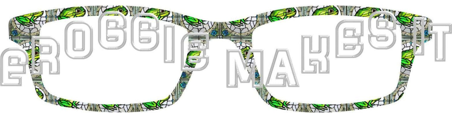 Holographic Frog Stained Glass #7 frame topper to fit Pair frames