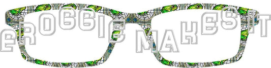 Holographic Frog Stained Glass #7 frame topper to fit Pair frames