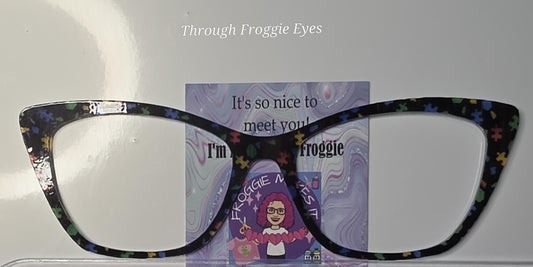 Opaque Autism Leopard frame topper compatible with Pair frames +