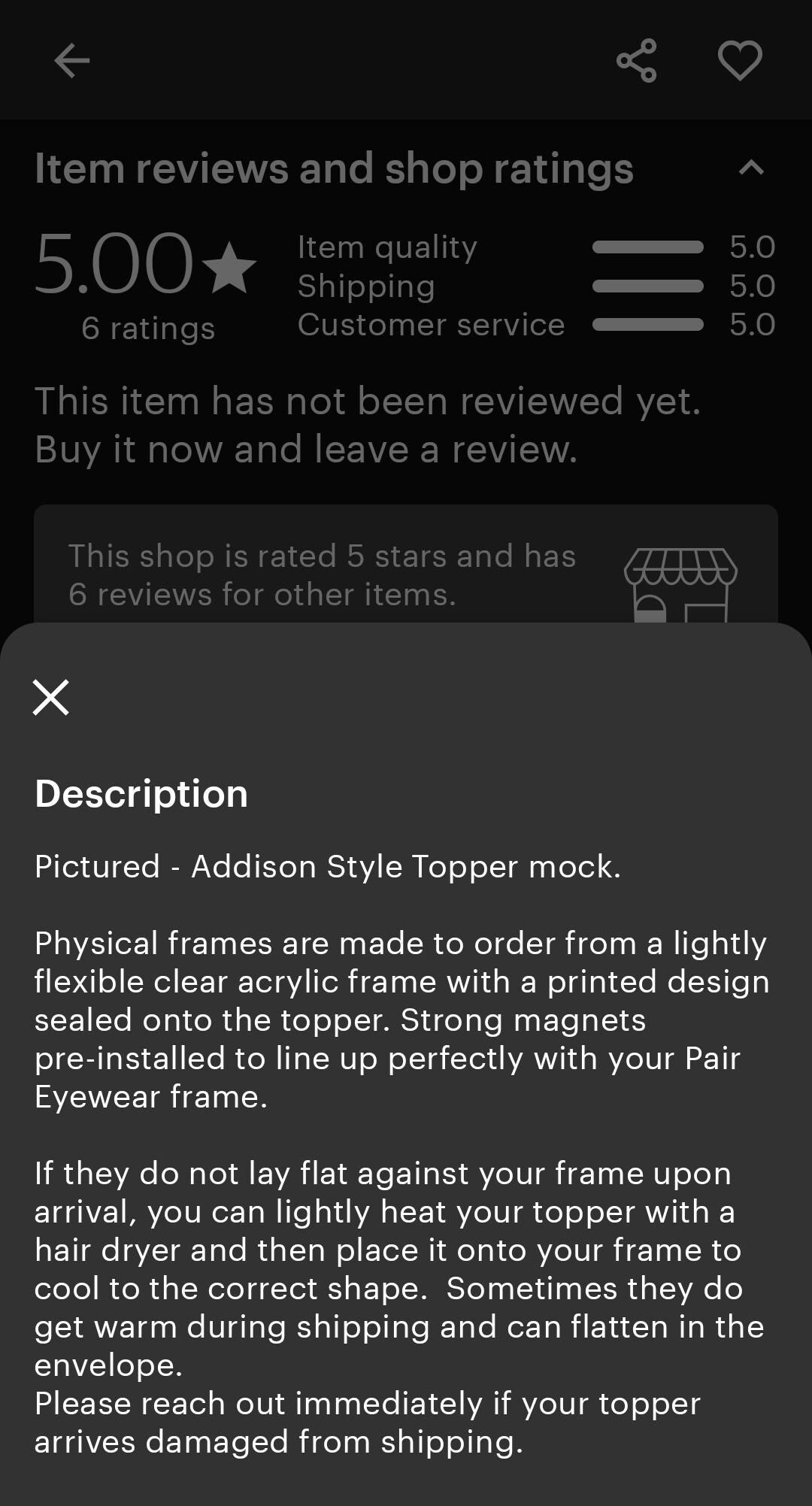 Translucent Rainbow Scales Split frame topper for Pair frames
