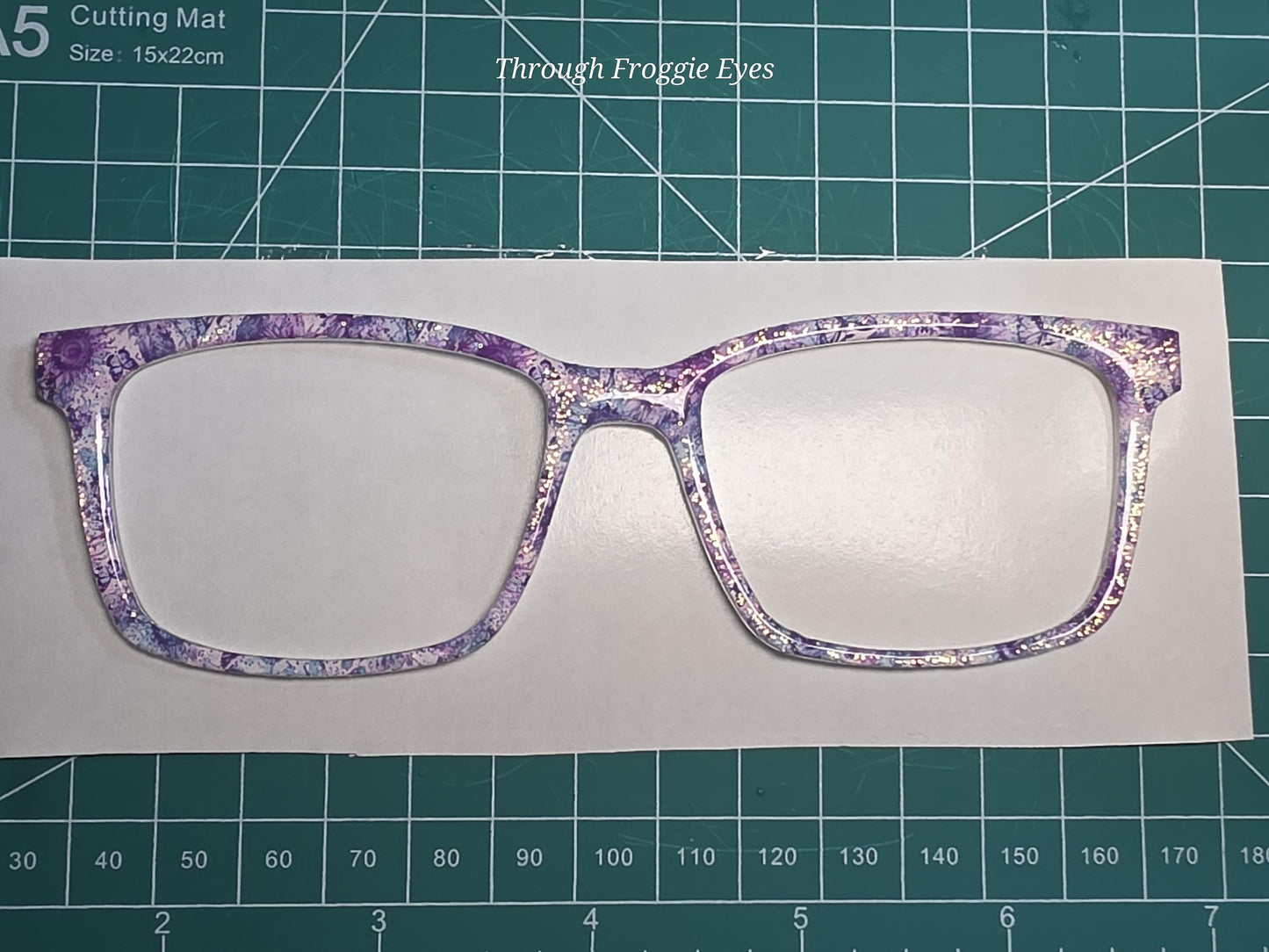 Opaque Purple Teal Flowers & Butterflies topper to fit Pair frames