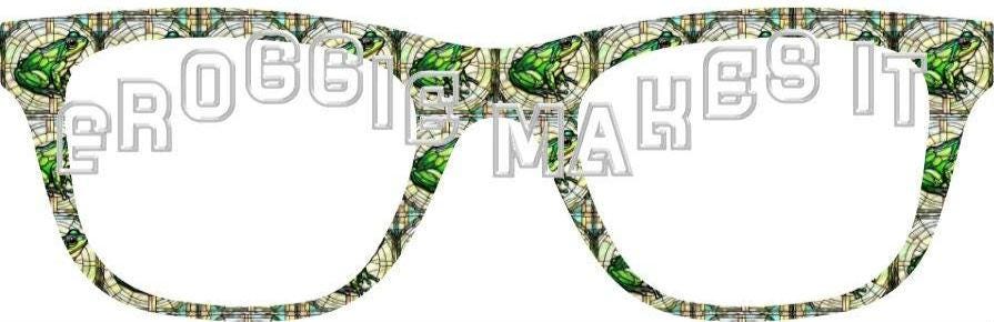 Translucent Frog Stained Glass #2 frame topper to fit Pair frames
