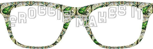 Translucent Frog Stained Glass #2 frame topper to fit Pair frames