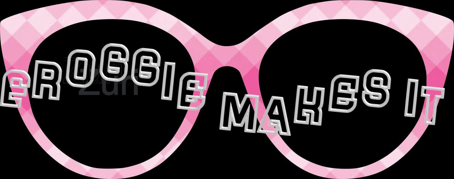 Holographic Pink Diamond Ombre frame topper compatible with Pair frames
