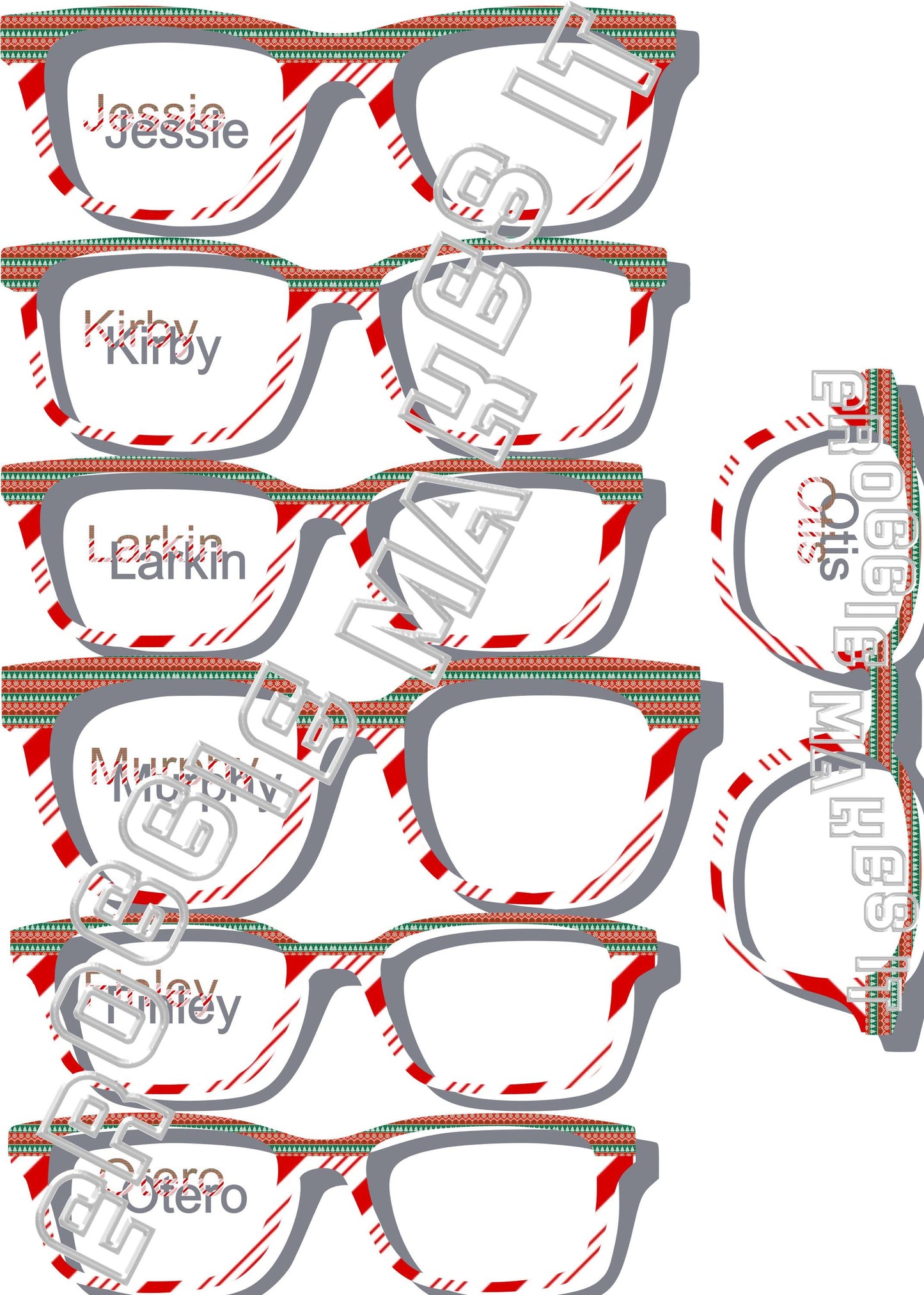 Opaque Holiday Sweater1 over Candy Cane Stripes frame topper compatible with Pair frames