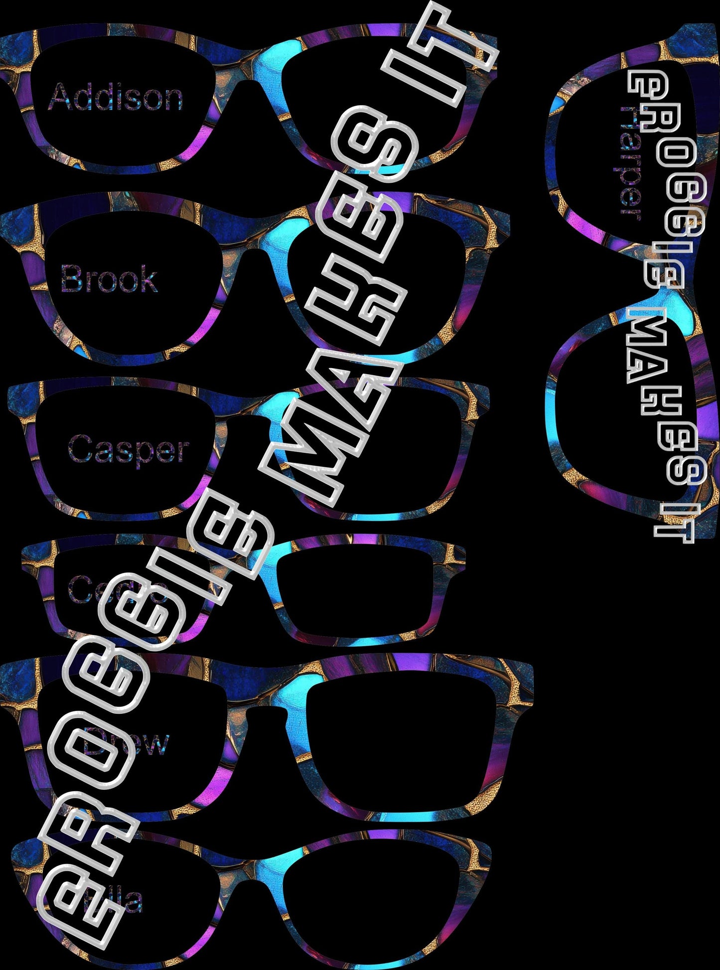 Holographic Mosaic26 frame topper compatible with Pair frames +