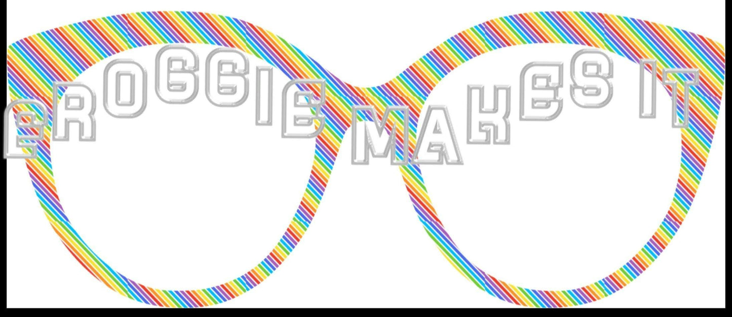 Opaque Rainbow Stripes frame topper to fit Pair frames