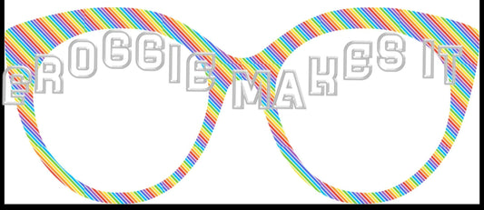 Opaque Rainbow Stripes frame topper to fit Pair frames