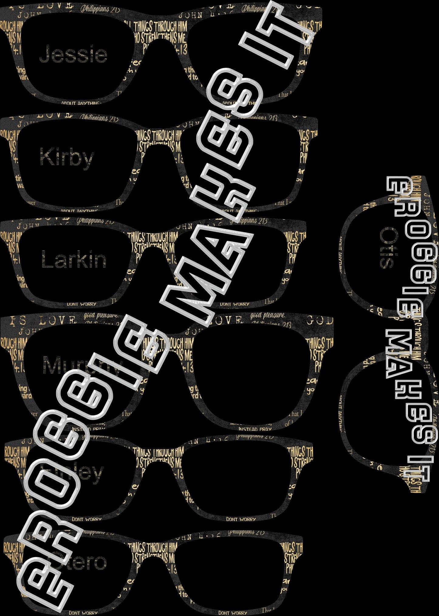 Holographic The Bible Quotes on Dark BG frame topper compatible with Pair frames