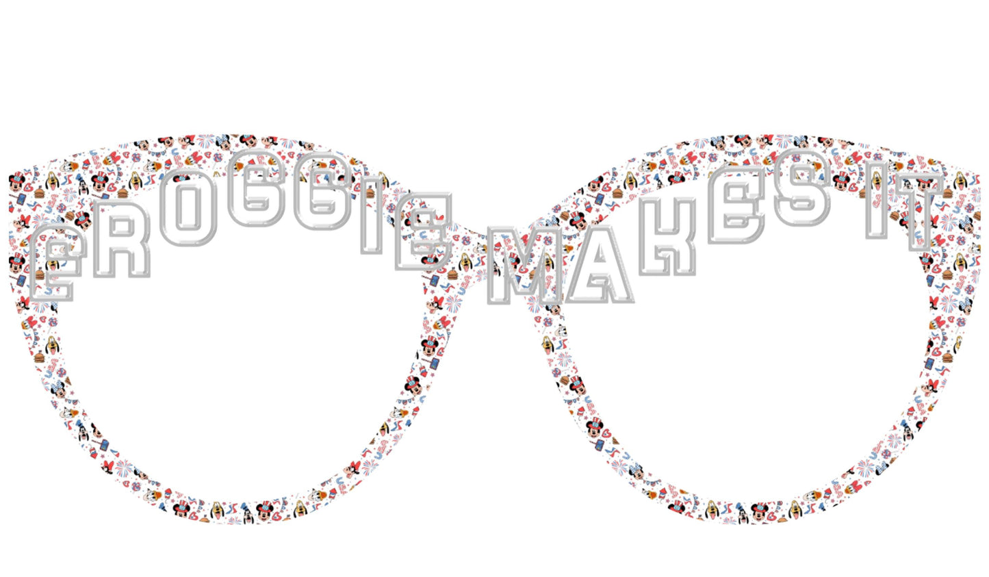 Opaque MM & friends patriotic party frame topper for Pair frames
