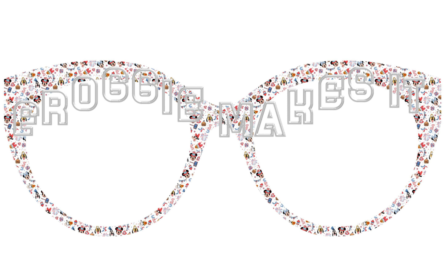Holographic MM & friends patriotic party frame topper to fit Pair frames