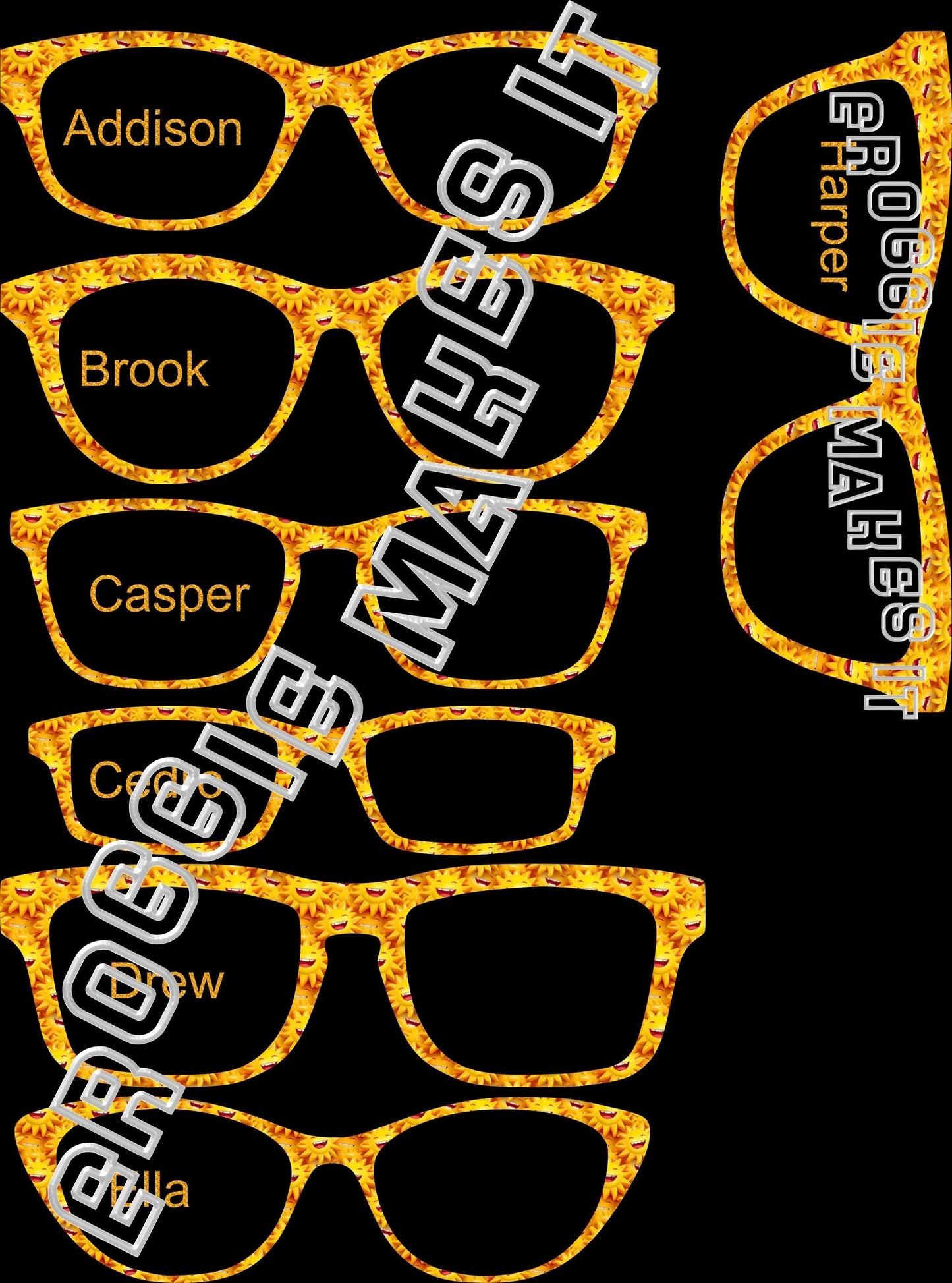 Translucent The 3D Sunshine frame topper compatible with Pair frames
