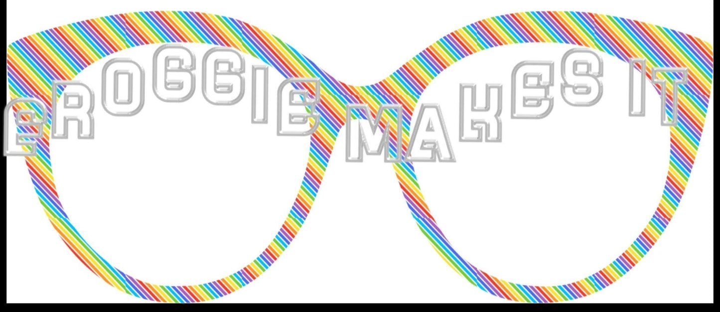 Holographic Rainbow Stripes frame topper to fit Pair frames