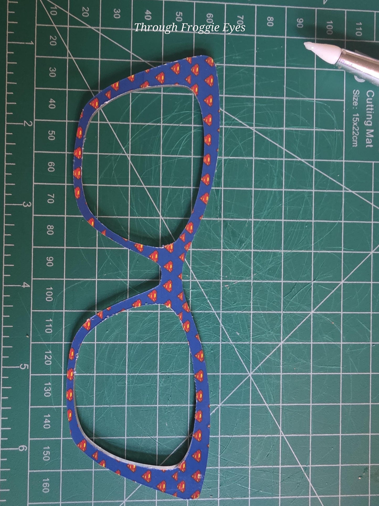 Opaque Superman Blue frame topper compatible with Pair Eyewear frames with translucent option
