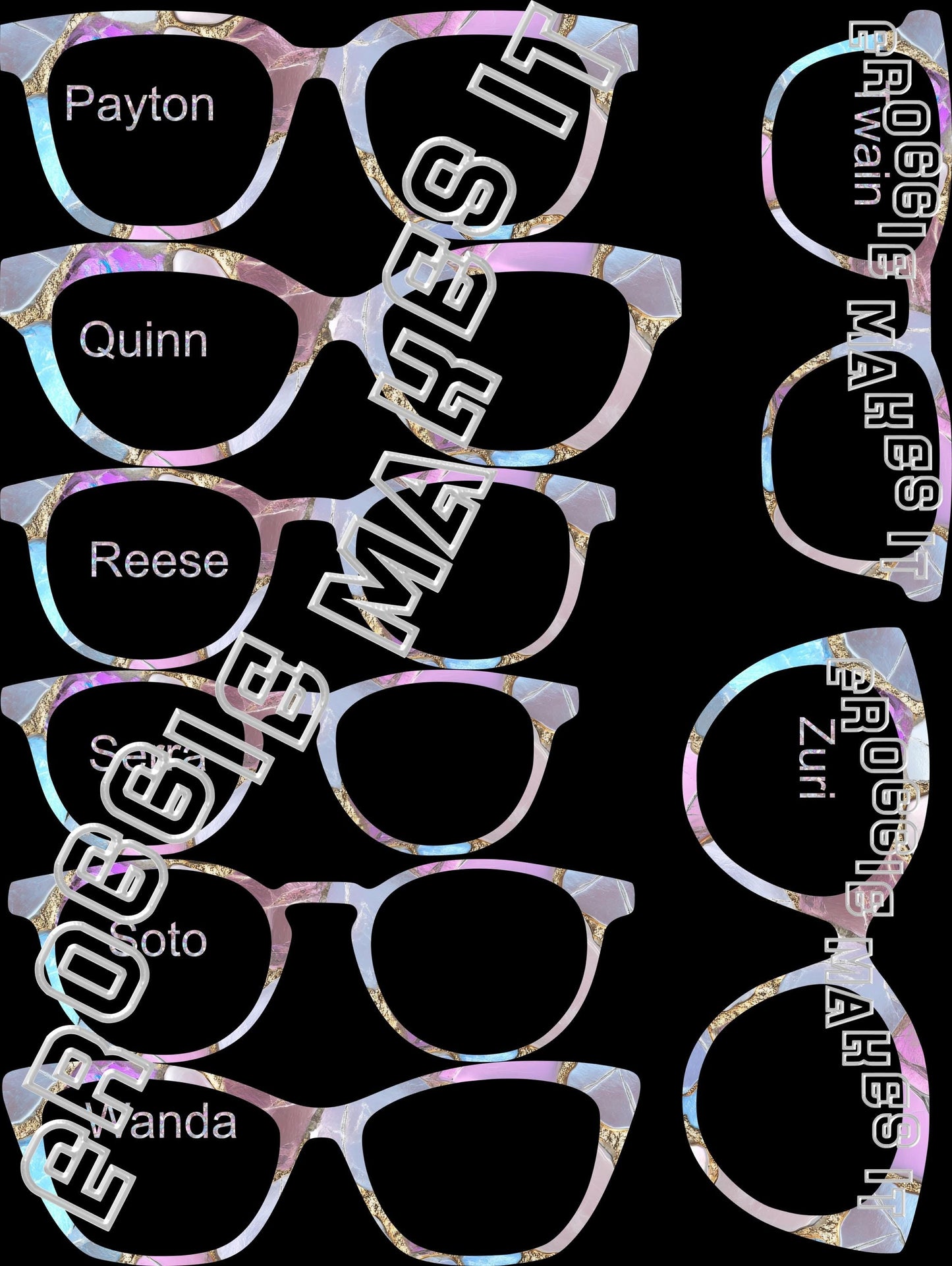 Holographic Mosaic2 frame topper compatible with Pair frames +