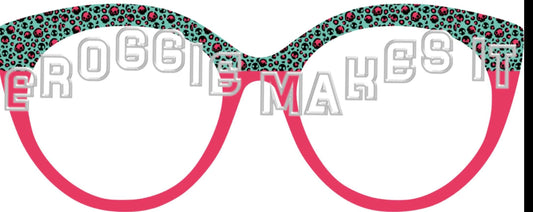 Opaque Hot Pink Skull split frame topper to fit Pair frames