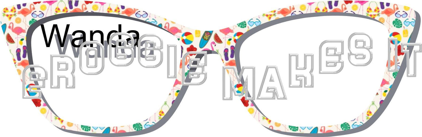 Translucent Flamingo Beach frame topper compatible with Pair frames