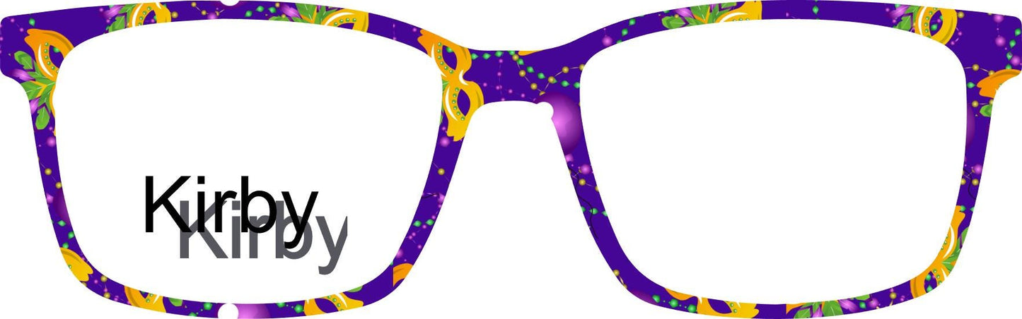 Holographic Mardi Gras Masks frame topper compatible with Pair frames