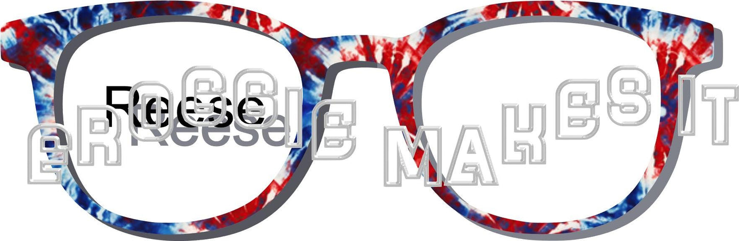 Holographic Red White & Blue Tie-Dye frame topper compatible with Pair frames