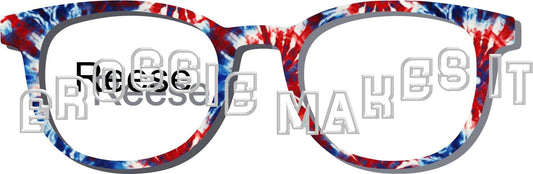 Holographic Red White & Blue Tie-Dye frame topper compatible with Pair frames