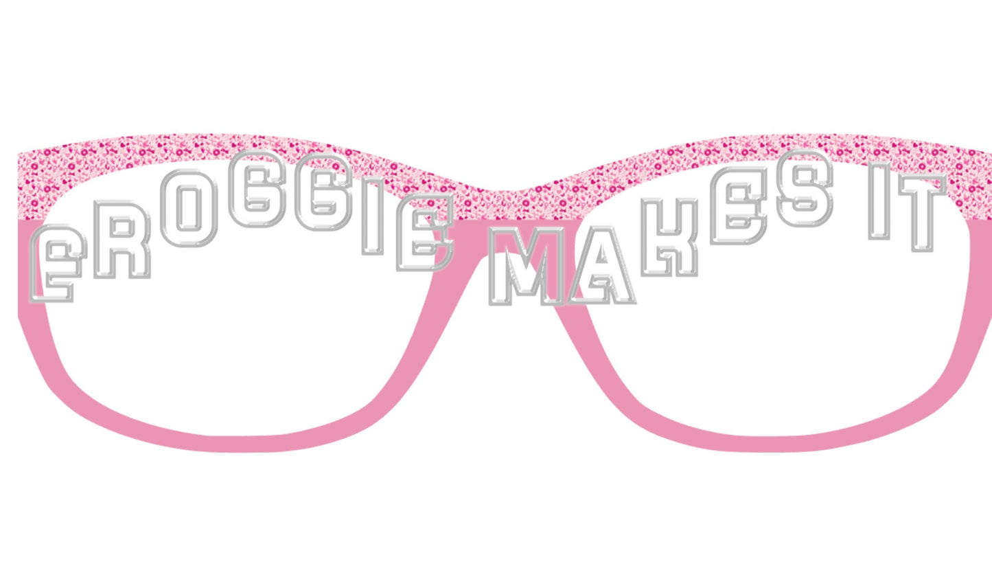 Opaque Breast Cancer Pink split frame topper for Pair frames