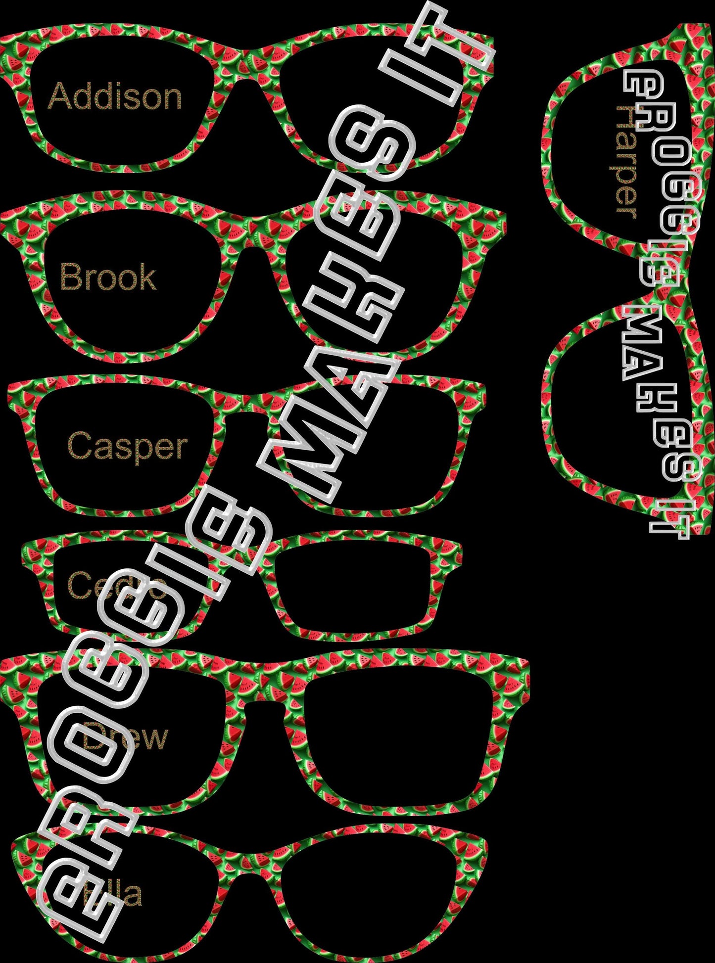 Holographic The 3D Watermelon frame topper compatible with Pair frames