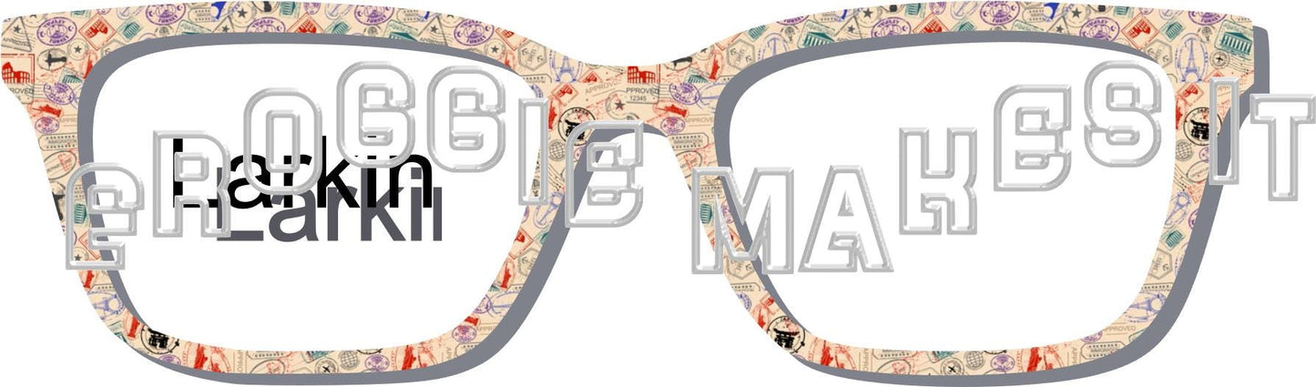 Holographic Passport Stamps frame topper compatible with Pair frames