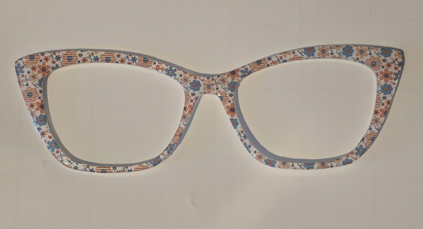 Holographic Black to Red Split frame Georgia topper compatible with Pair Eyewear frames