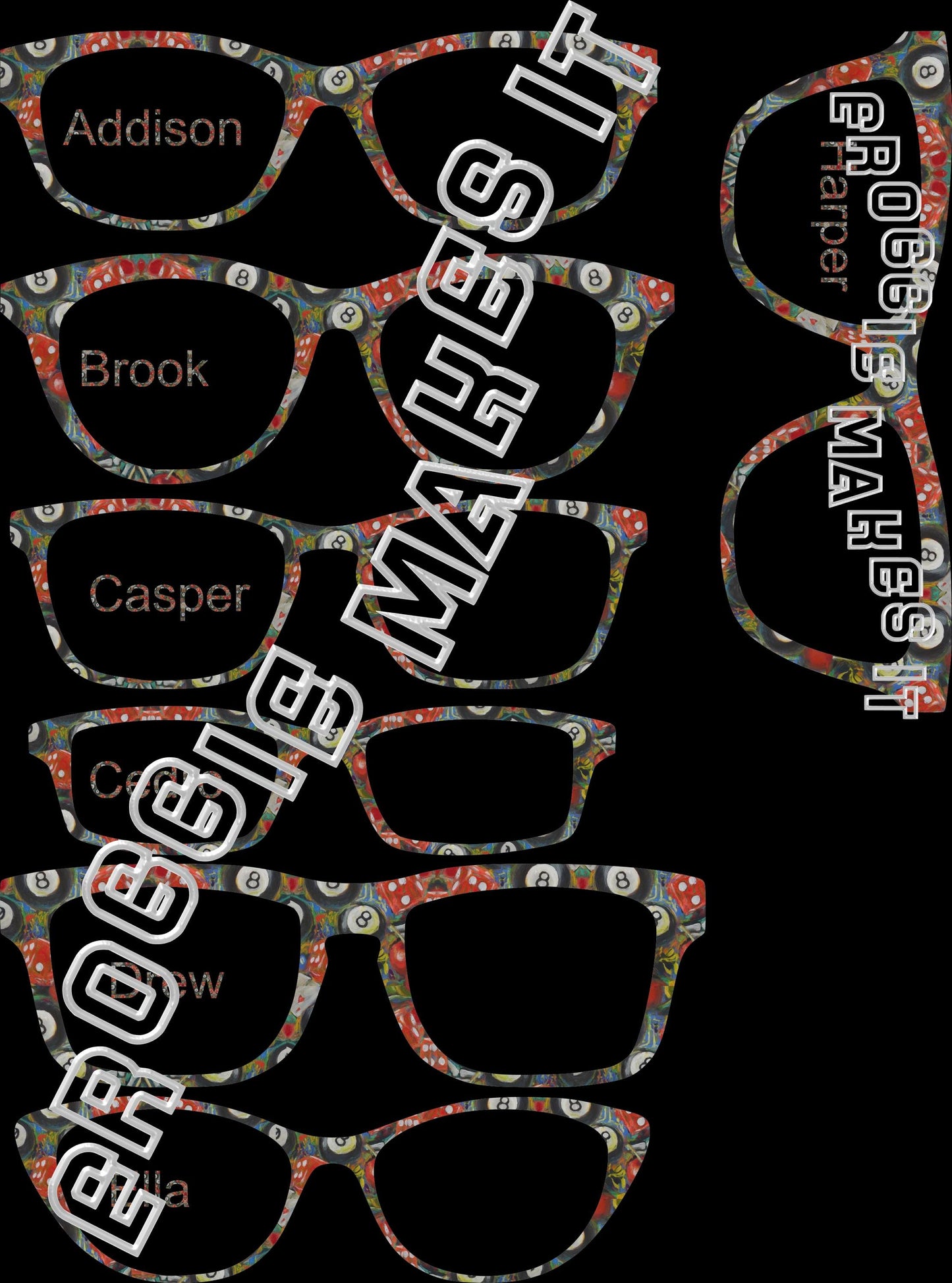 Opaque Fruity Fortune frame topper compatible with Pair frames