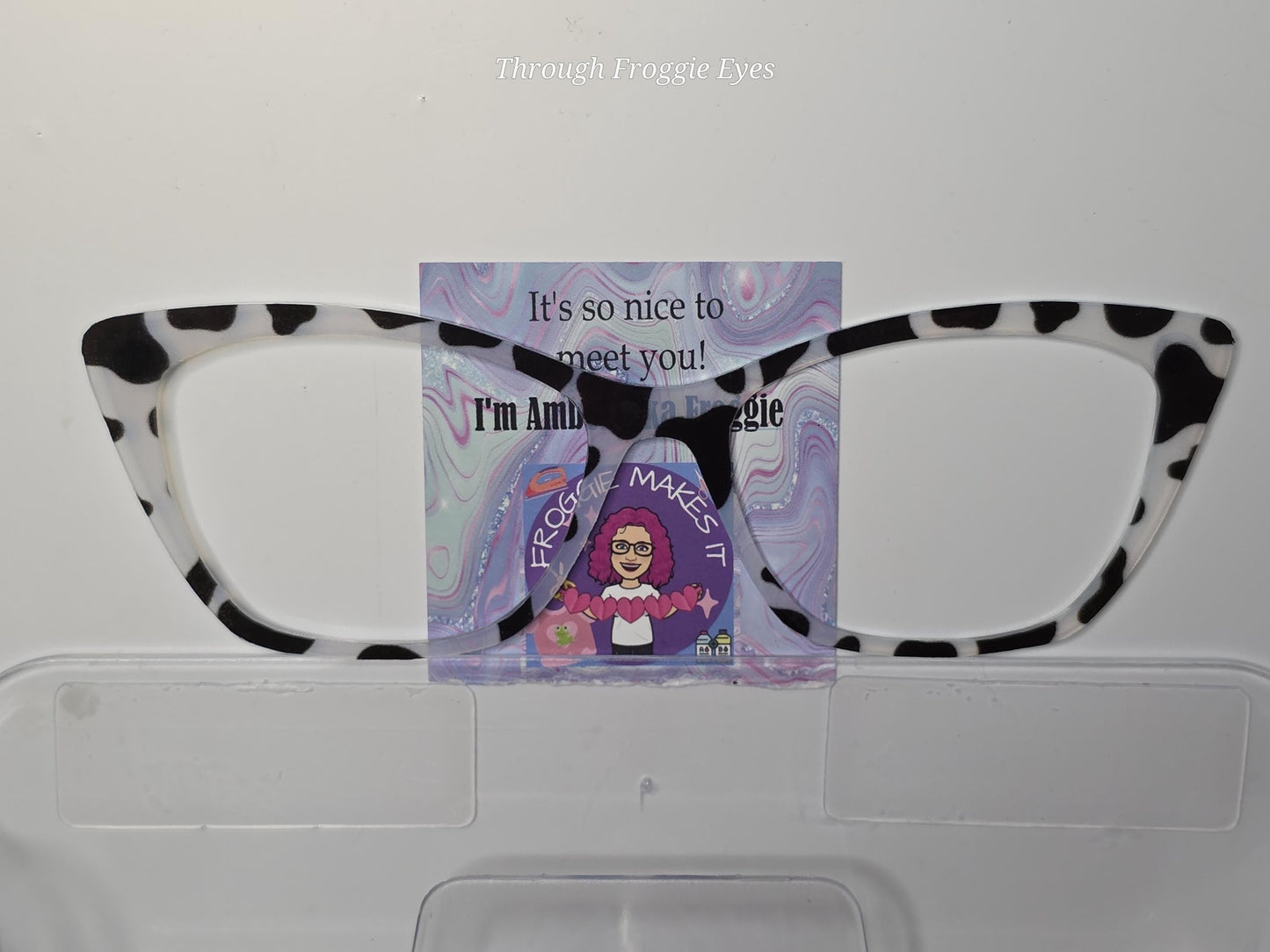 Translucent Cow print frame topper compatible with Pair Eyewear frames with translucent option