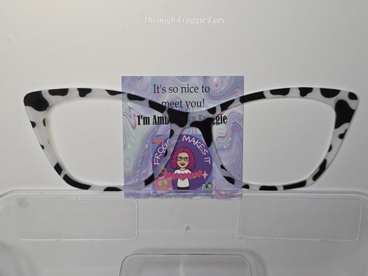 Translucent Cow print frame topper compatible with Pair Eyewear frames with translucent option
