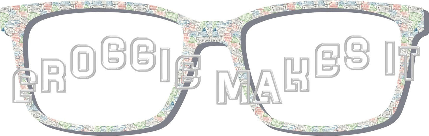 Opaque Travel Stamps topper to fit Pair frames