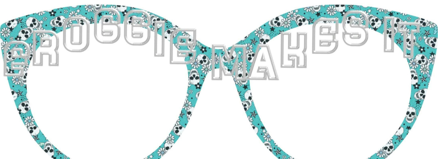 Opaque Tiffany Skulls frame topper to fit Pair frames
