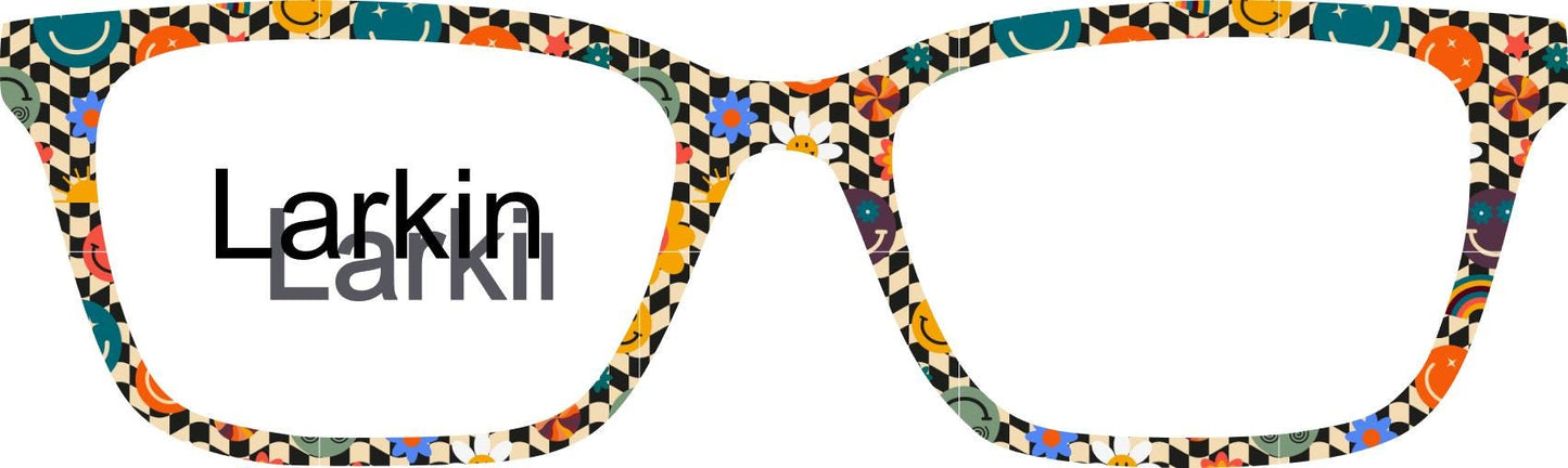 Opaque Retro Smiley Flowers frame topper compatible with Pair frames