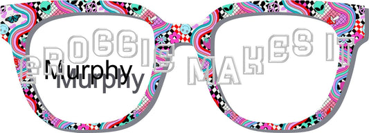 Holographic Groovy, Out of this World, Retro, Hippie, Alien frame topper to fit Pair frames