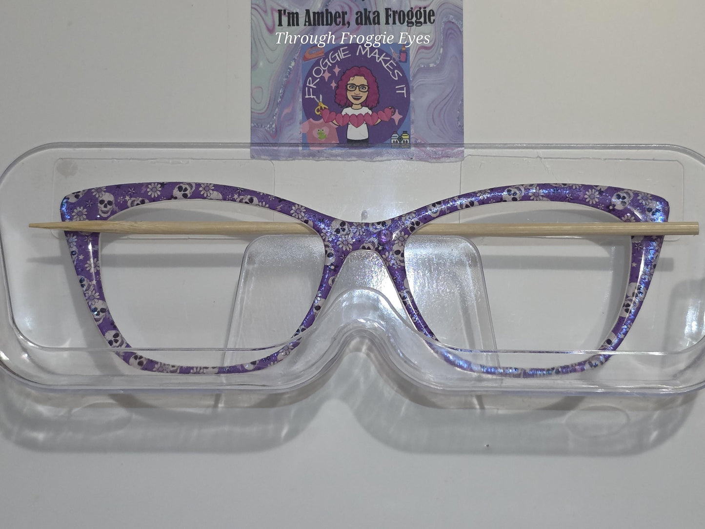 Holographic Purple Skulls frame topper to fit Pair frames