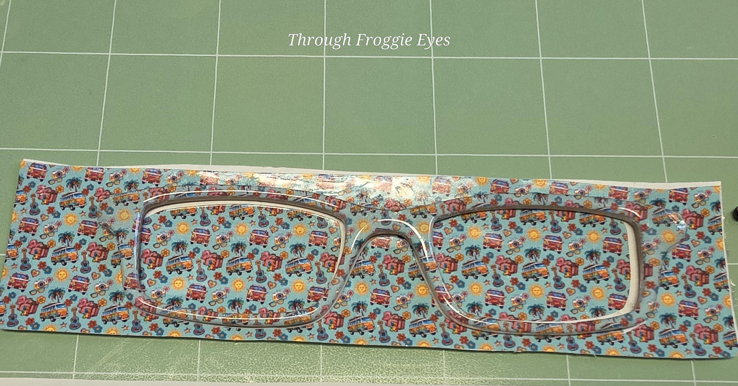 Opaque Groovy Getaway frame topper to fit Pair frames