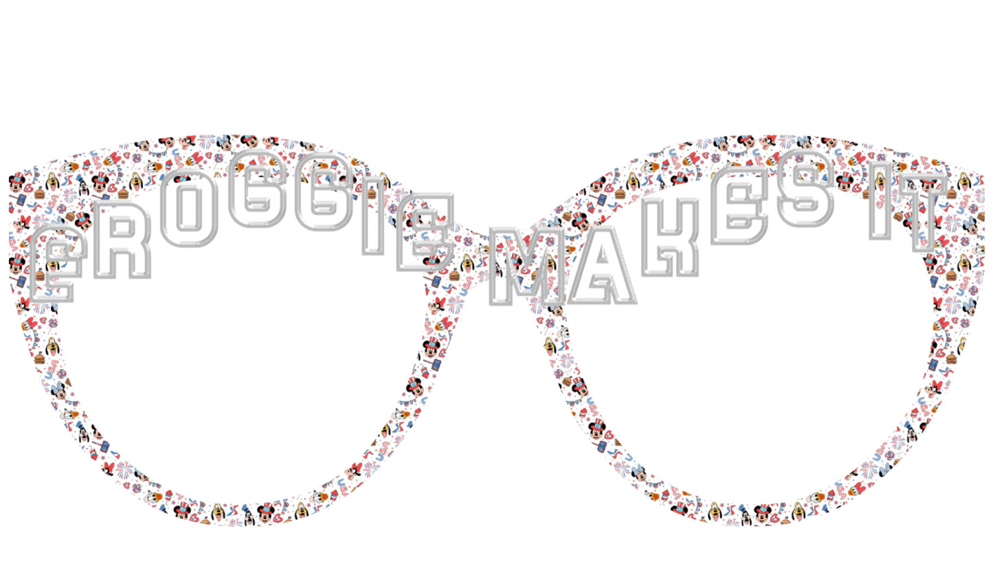 Holographic MM & friends patriotic party frame topper for Pair frames