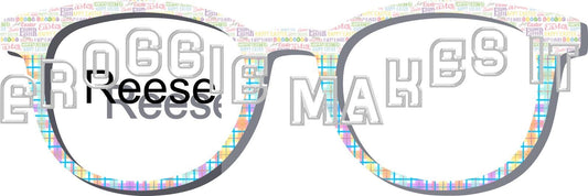 Holographic Happy Easter over Pastel Plaid split frame topper for Pair frames
