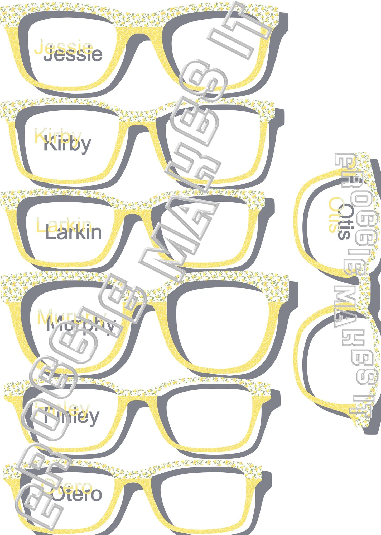 Holographic Lemons over lemon slices split frame topper for Pair frames
