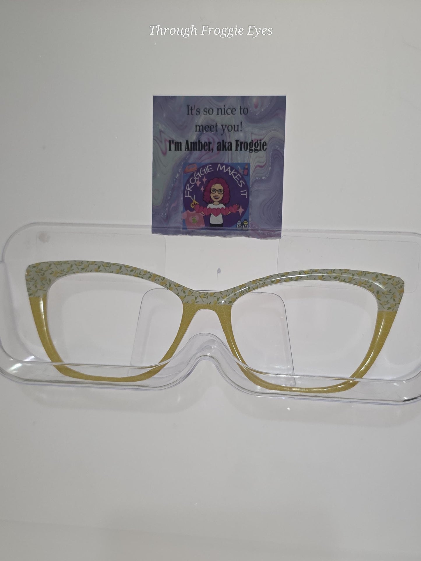 Holographic Lemons over lemon slices split frame topper for Pair frames